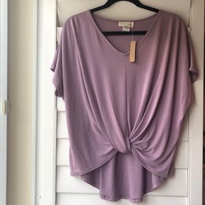 Mauve lavender field knot top